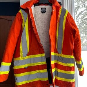 Men’s Force Field Orange Safety Jacket with Reflective Stripes